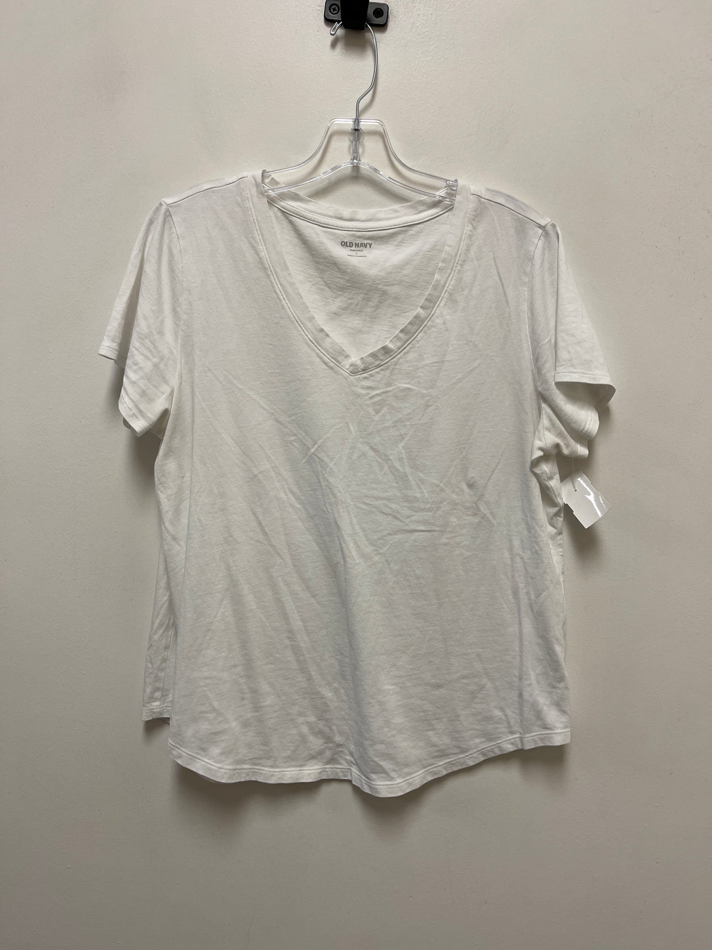 Top Short Sleeve Basic By Old Navy In White, Size: L