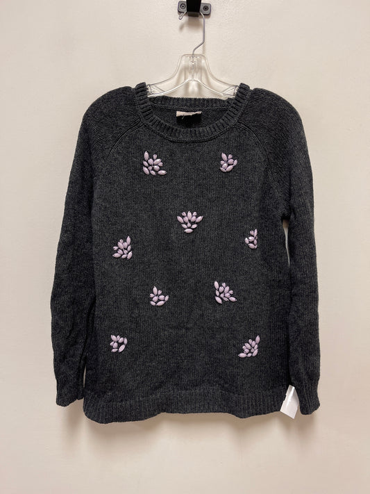 Sweater By Loft In Grey & Purple, Size: L