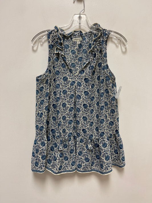 Top Sleeveless By Max Studio In Blue & White, Size: Xs