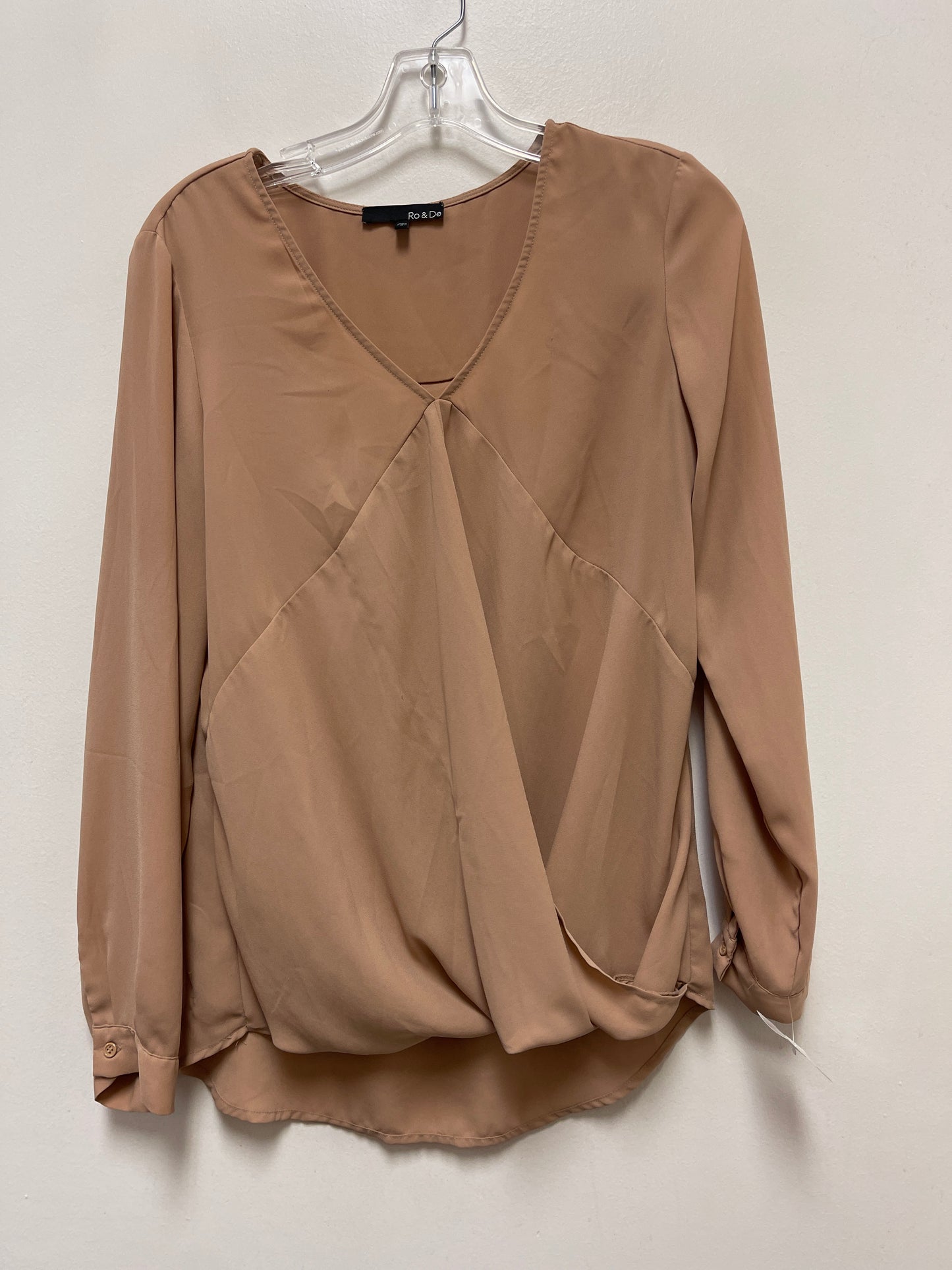 Top Long Sleeve By Ro & De In Brown, Size: M