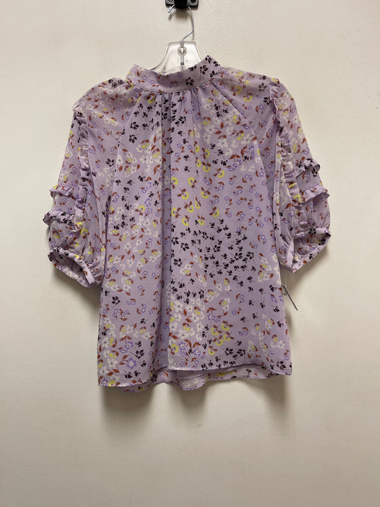 Top Short Sleeve By Ann Taylor In Purple, Size: S