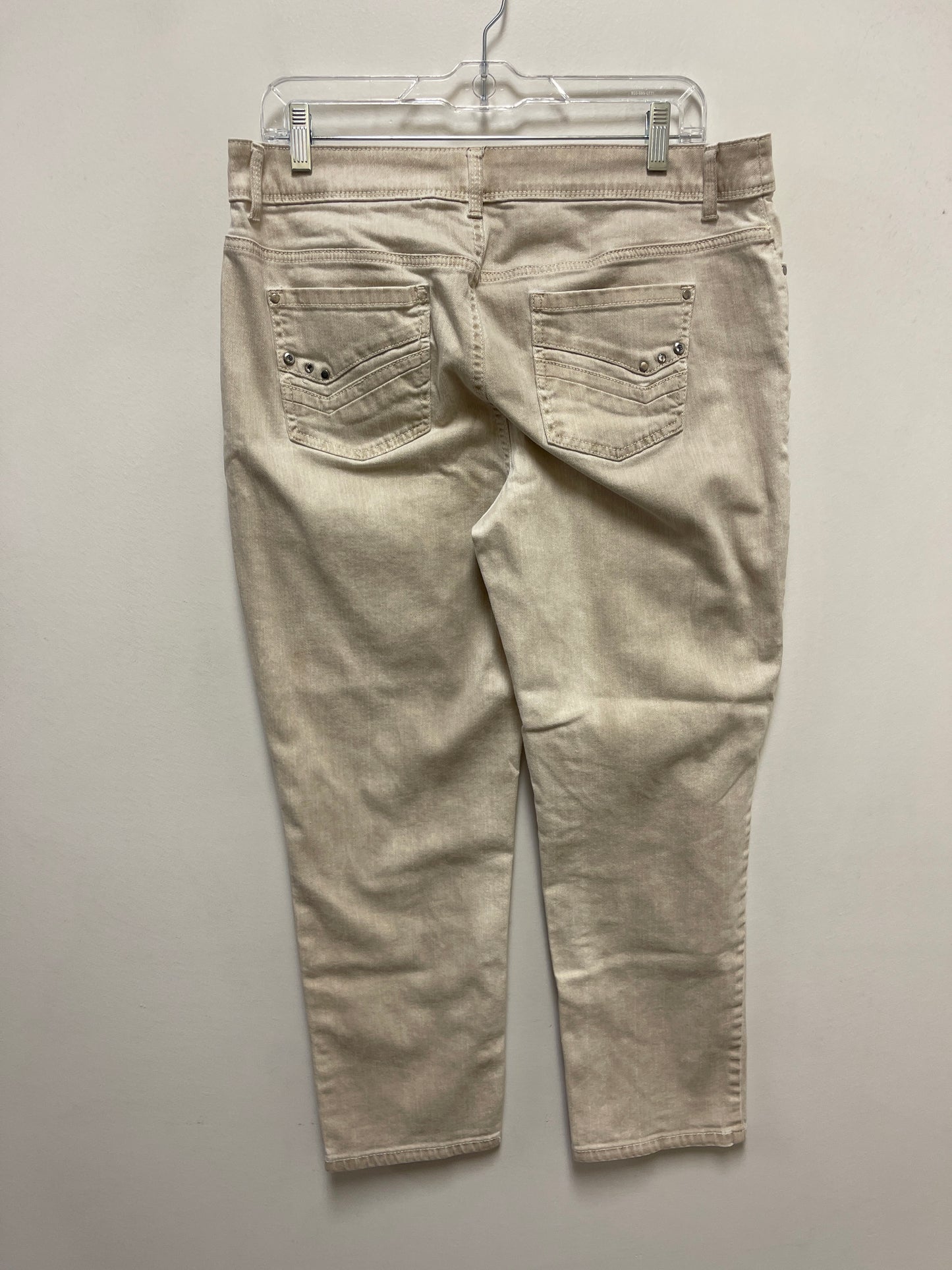 Jeans Skinny By Chicos In Cream Denim, Size: 10