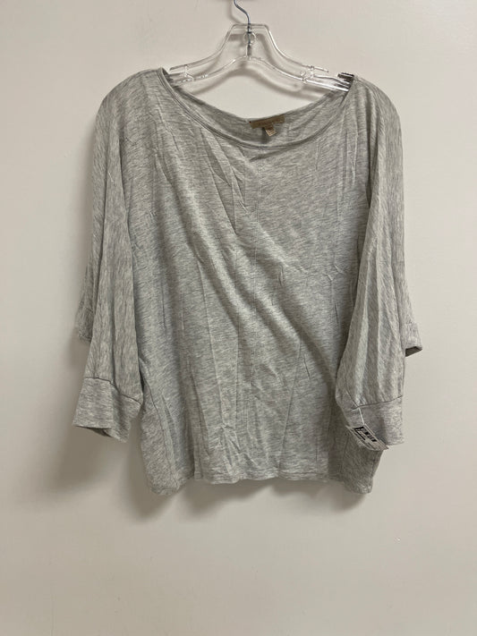 Top Long Sleeve By Bordeaux In Grey, Size: S