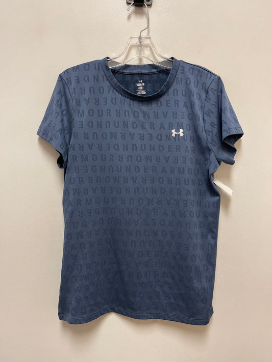 Athletic Top Short Sleeve By Under Armour In Blue, Size: L