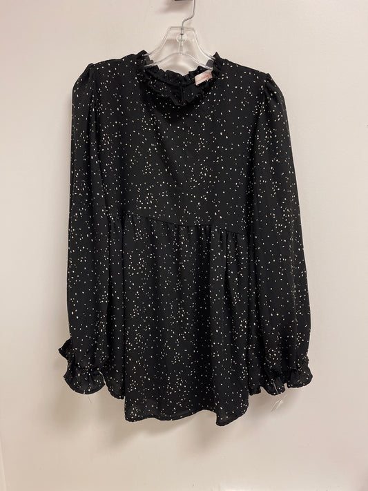 Top Long Sleeve By Clothes Mentor In Black & Cream, Size: L