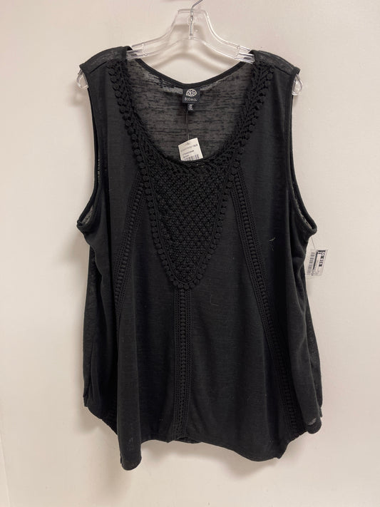 Top Sleeveless By Bobeau In Black, Size: 2x