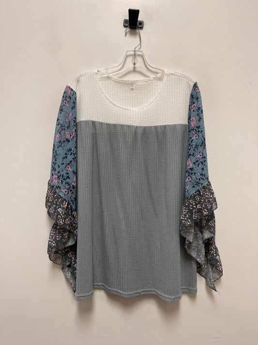 Top Long Sleeve By Clothes Mentor In Grey, Size: 2x