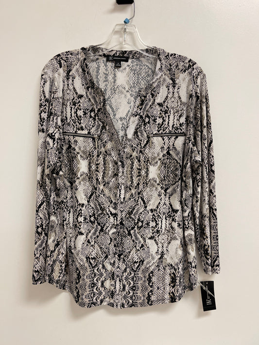 Top Long Sleeve By Inc In Snakeskin Print, Size: 1x