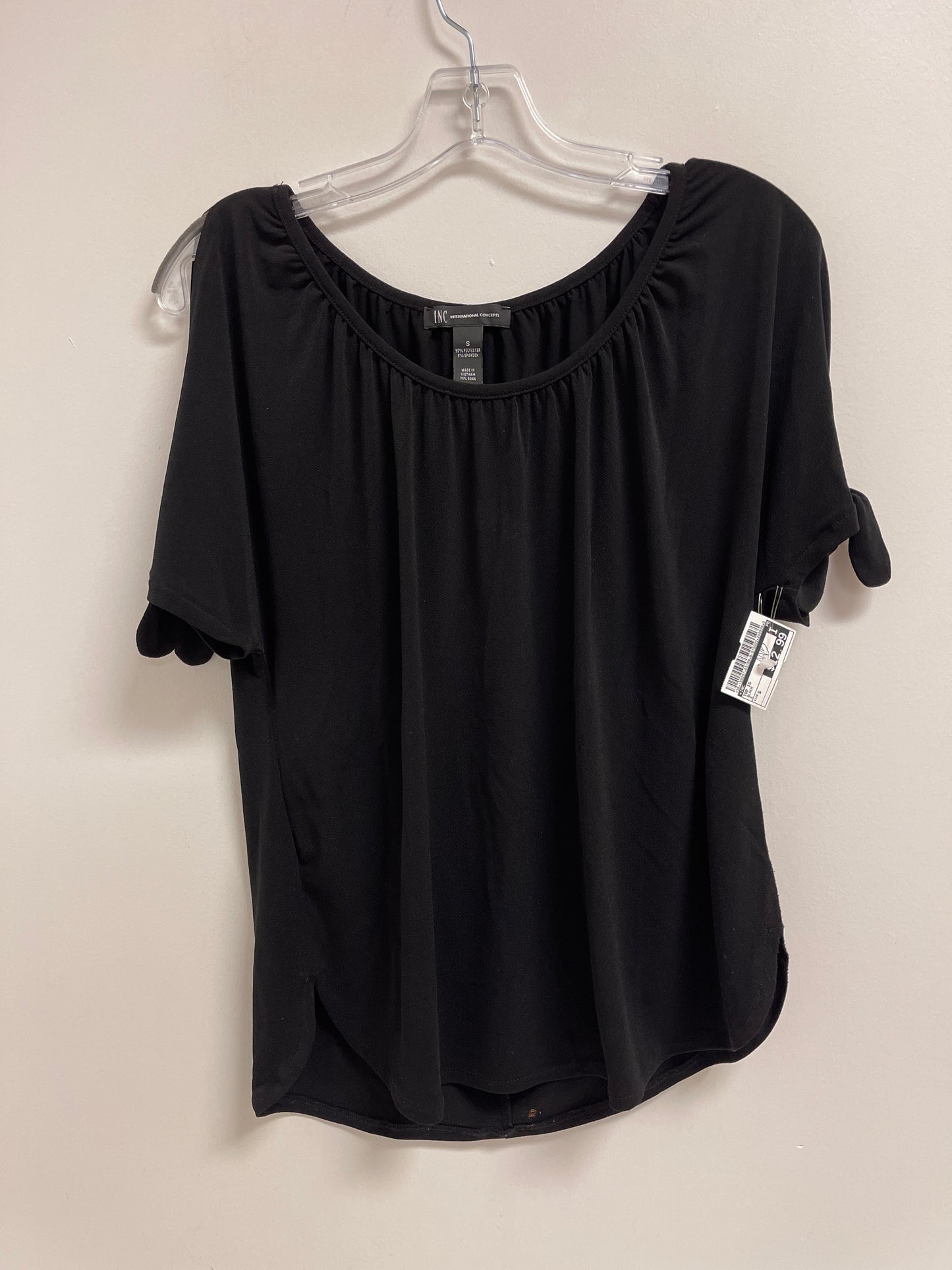 Top Short Sleeve By Inc In Black, Size: S