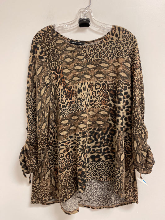 Top Long Sleeve By Zac And Rachel In Animal Print, Size: L