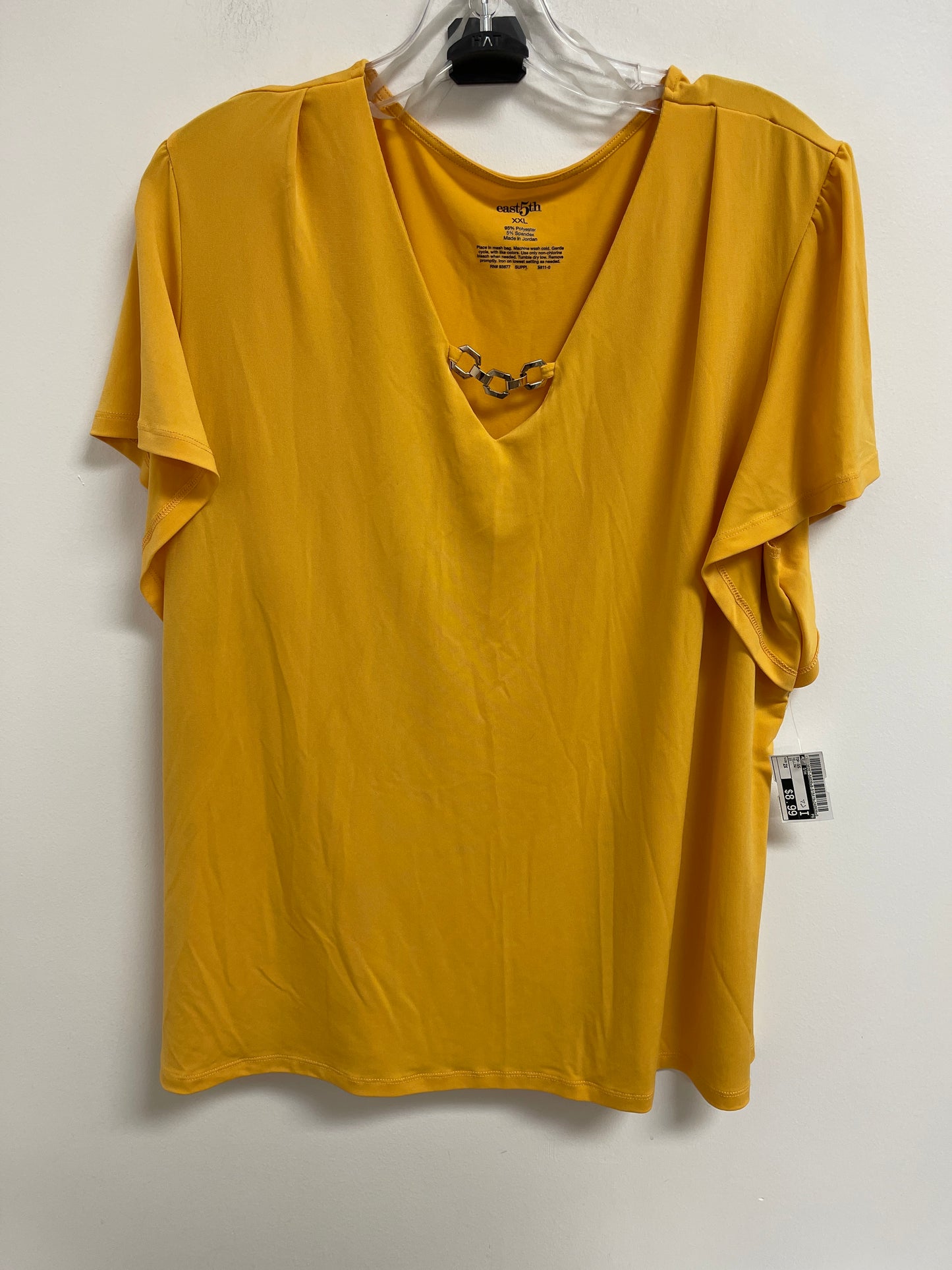 Top Short Sleeve By East 5th In Yellow, Size: 2x