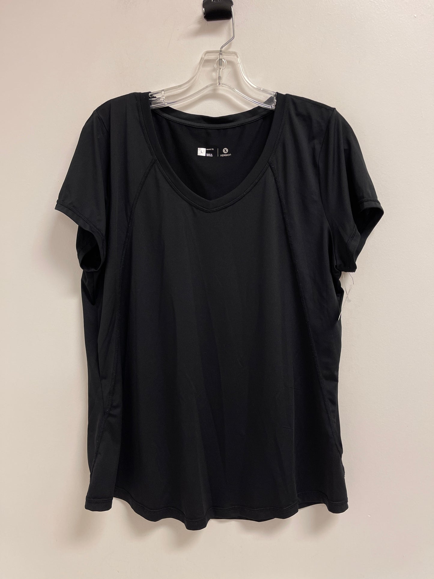 Athletic Top Short Sleeve By Xersion In Black, Size: L