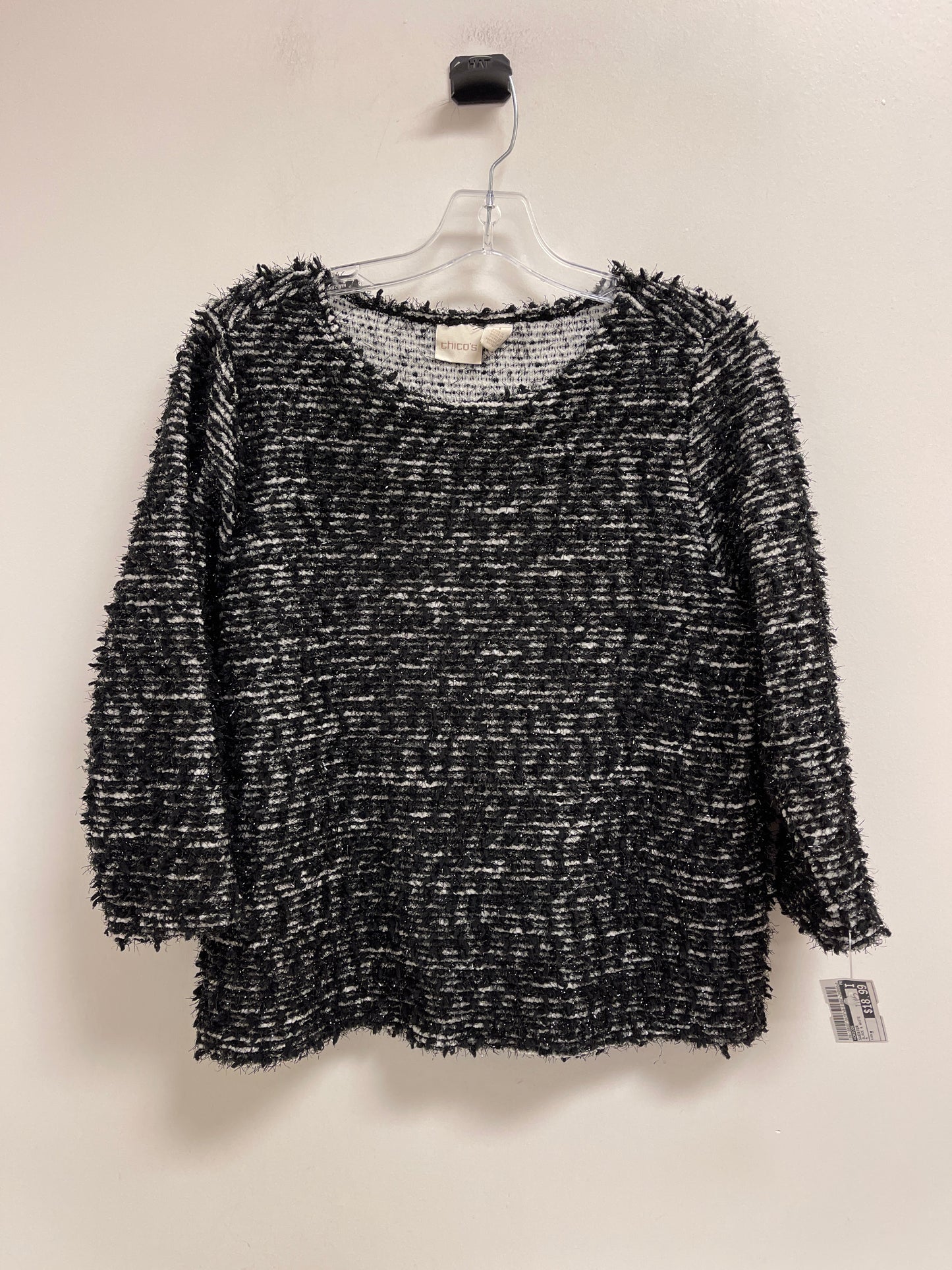 Sweater By Chicos In Black & White, Size: M