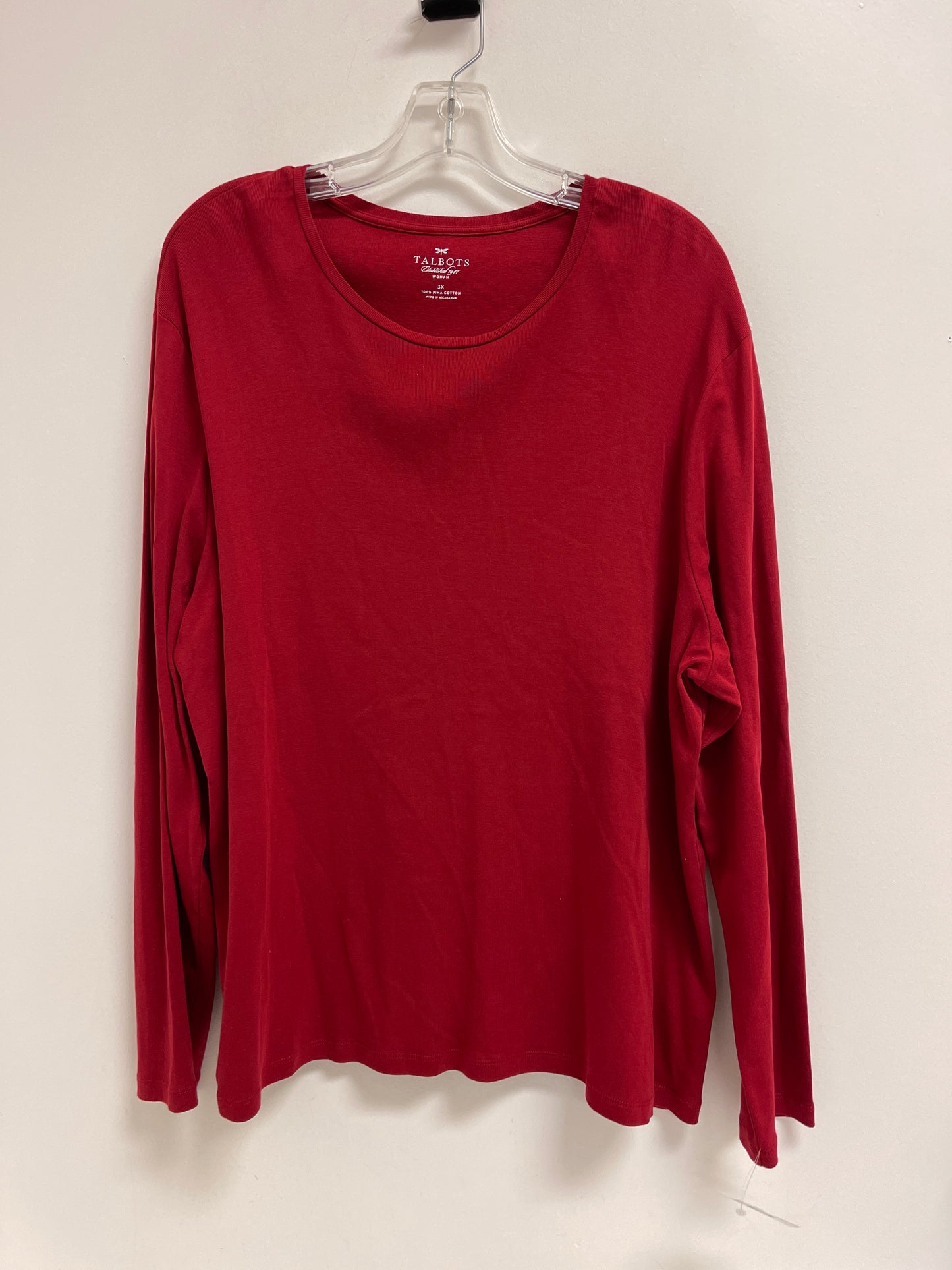 Top Long Sleeve Basic By Talbots In Red, Size: 3x