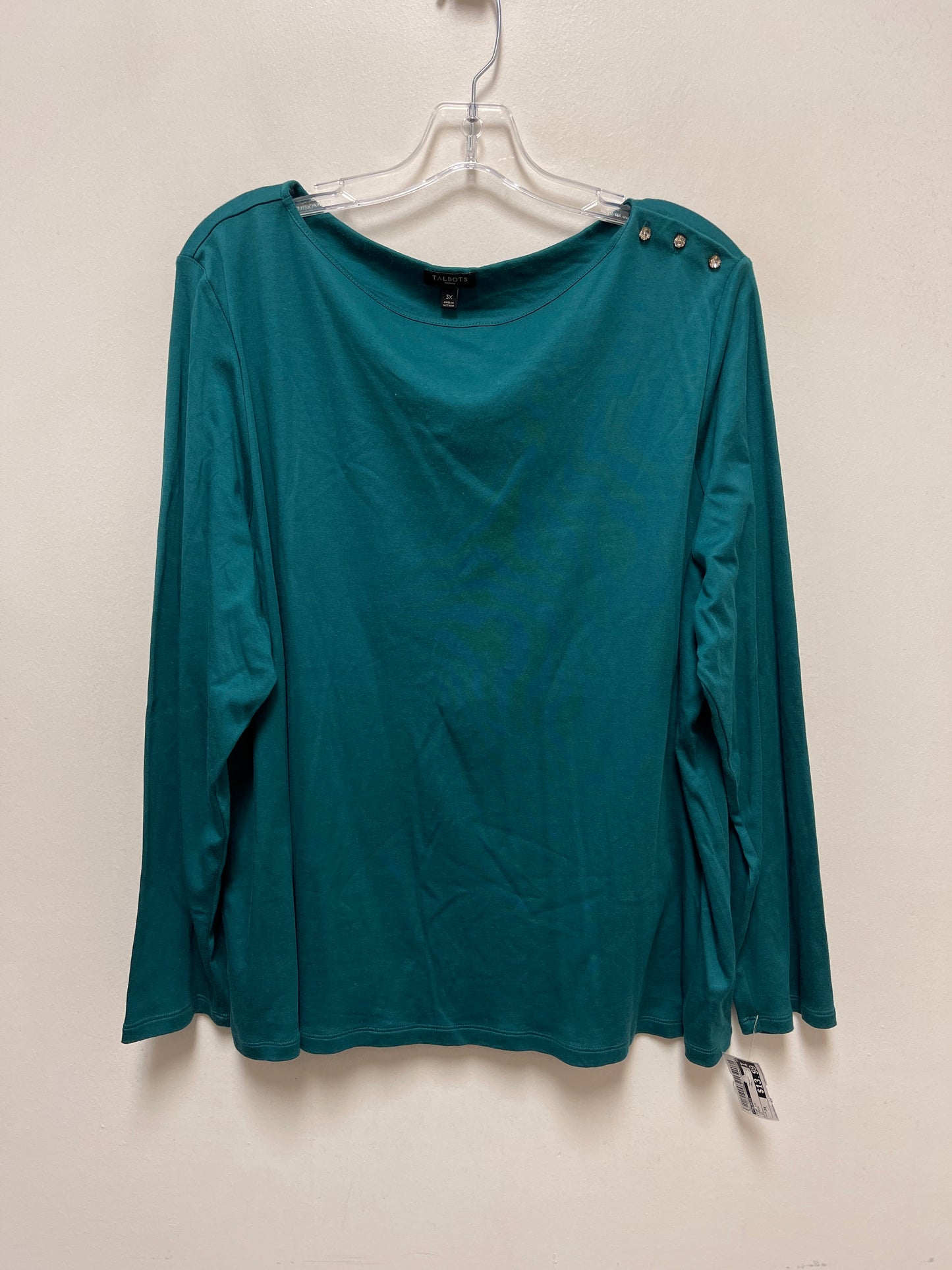 Top Long Sleeve By Talbots In Green, Size: 3x