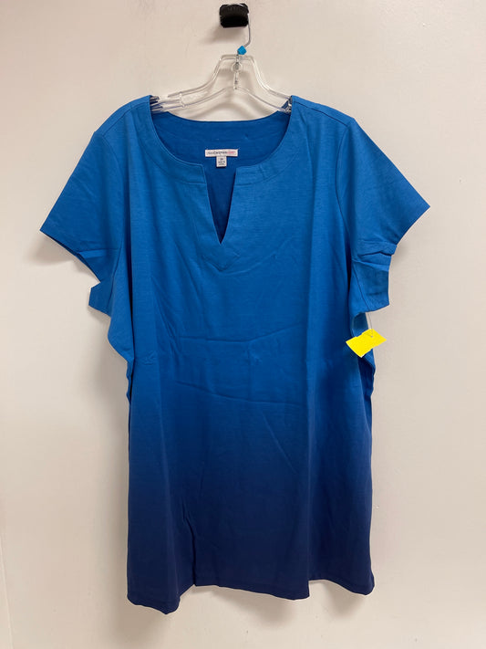 Top Short Sleeve By Isaac Mizrahi In Blue, Size: 3x