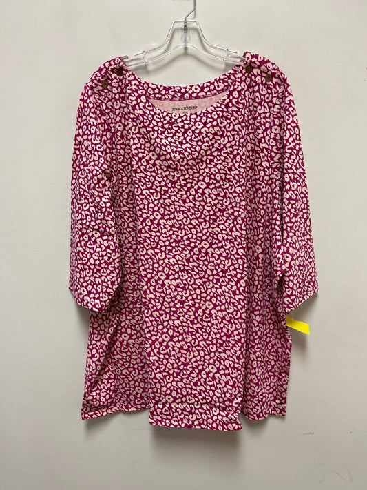 Top Long Sleeve By Jessica London In Purple, Size: 3x