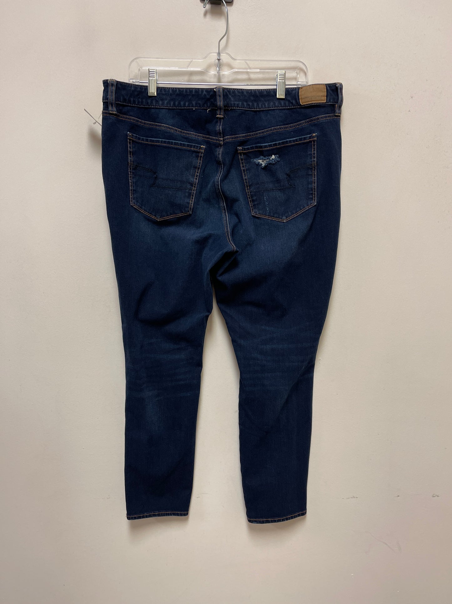 Jeans Skinny By American Eagle In Blue Denim, Size: 18