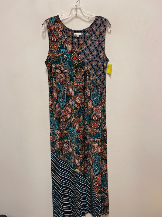 Dress Casual Maxi By Cato In Blue & Yellow, Size: 1x