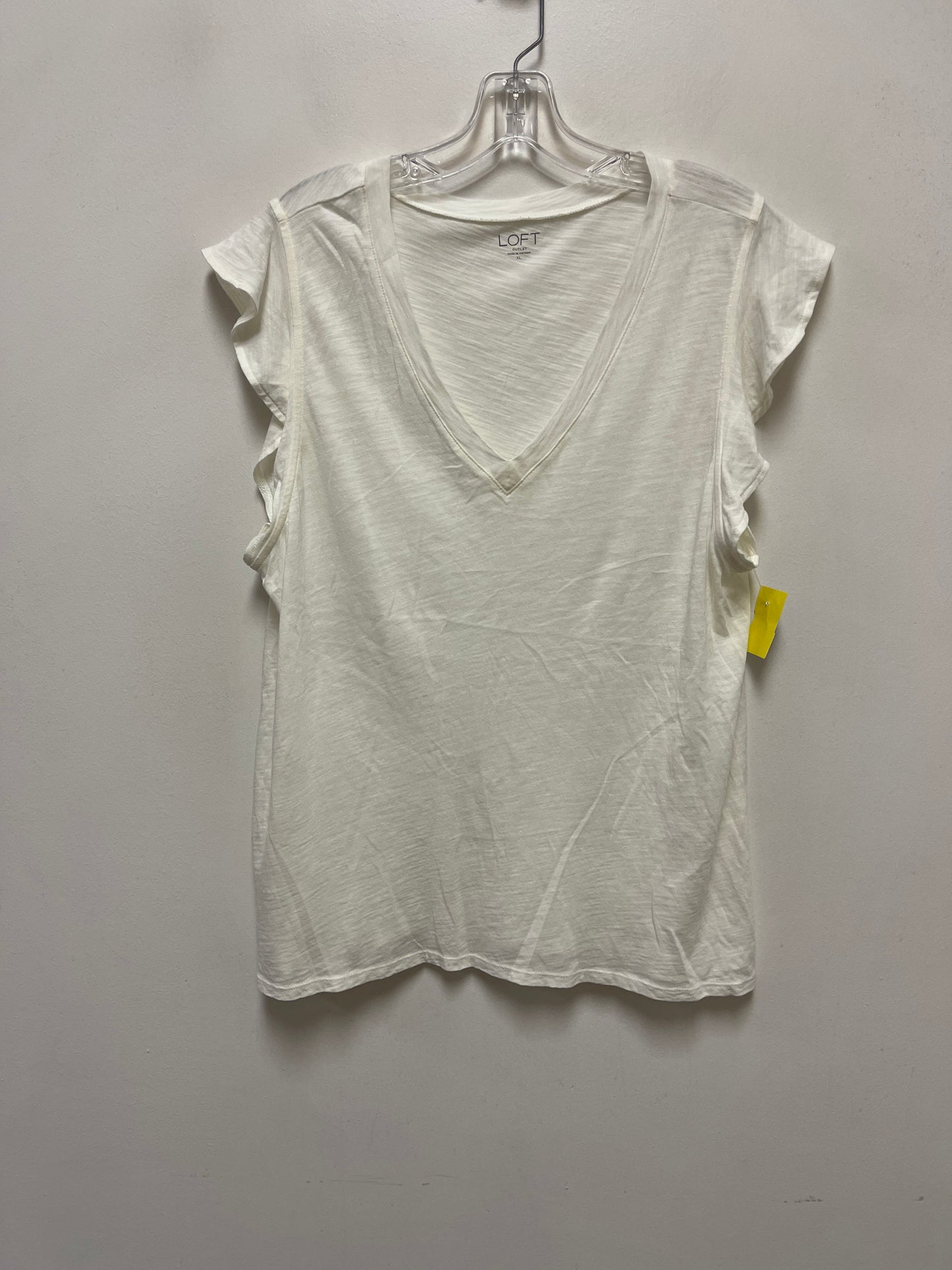 Top Sleeveless By Loft In White, Size: Xl