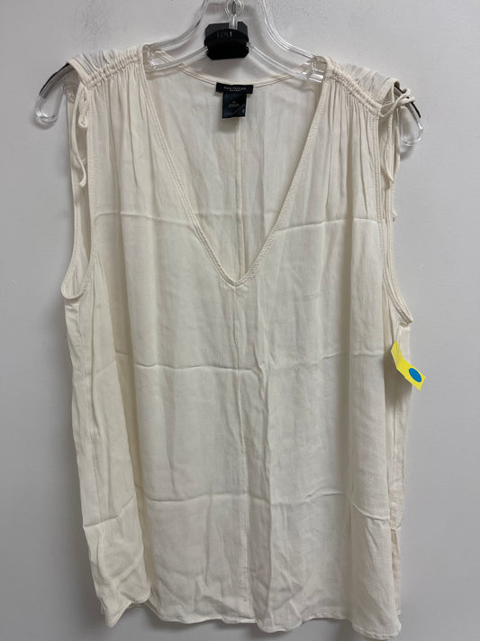 Top Sleeveless By Ann Taylor In Cream, Size: Xl