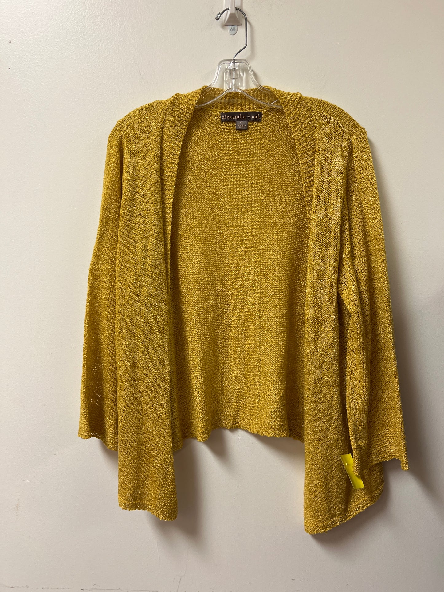 Cardigan By Clothes Mentor In Yellow, Size: 2x