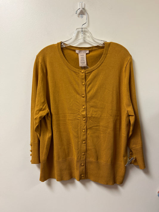 Cardigan By Philosophy In Yellow, Size: 2x