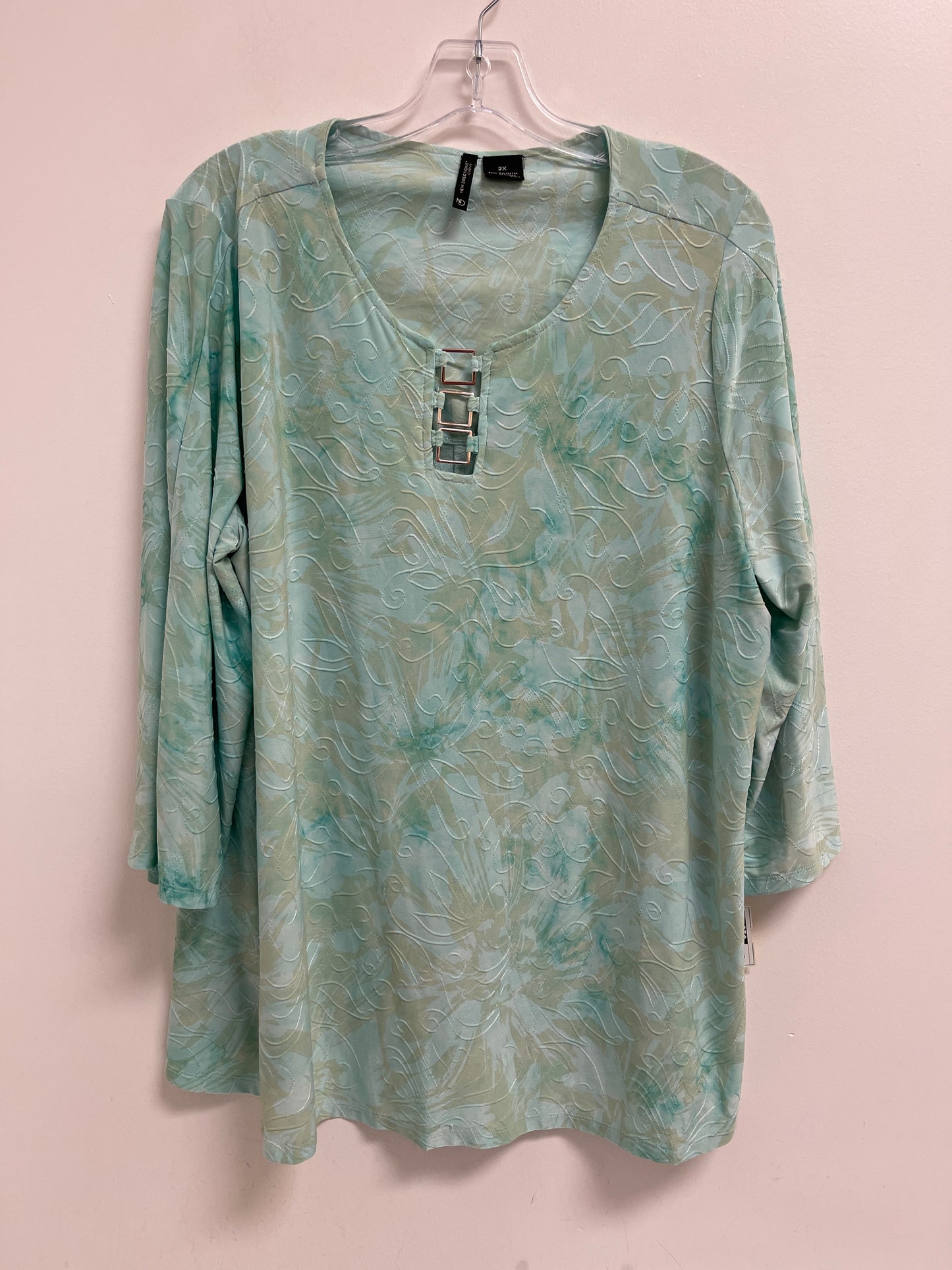 Top Long Sleeve By New Directions In Green, Size: 2x