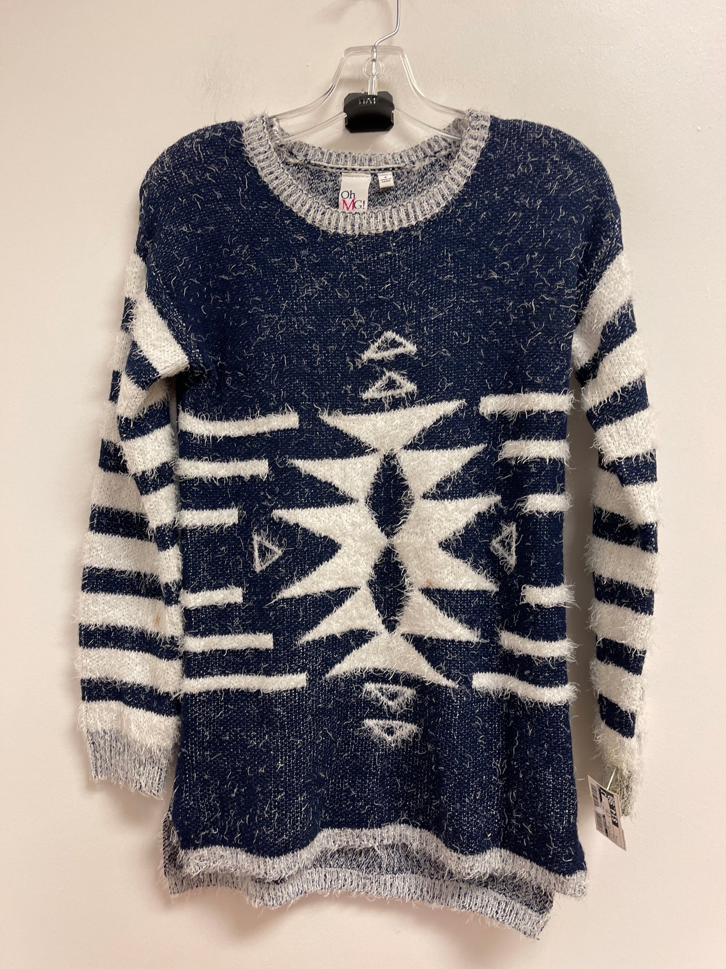 Sweater By Clothes Mentor In Blue & White, Size: S