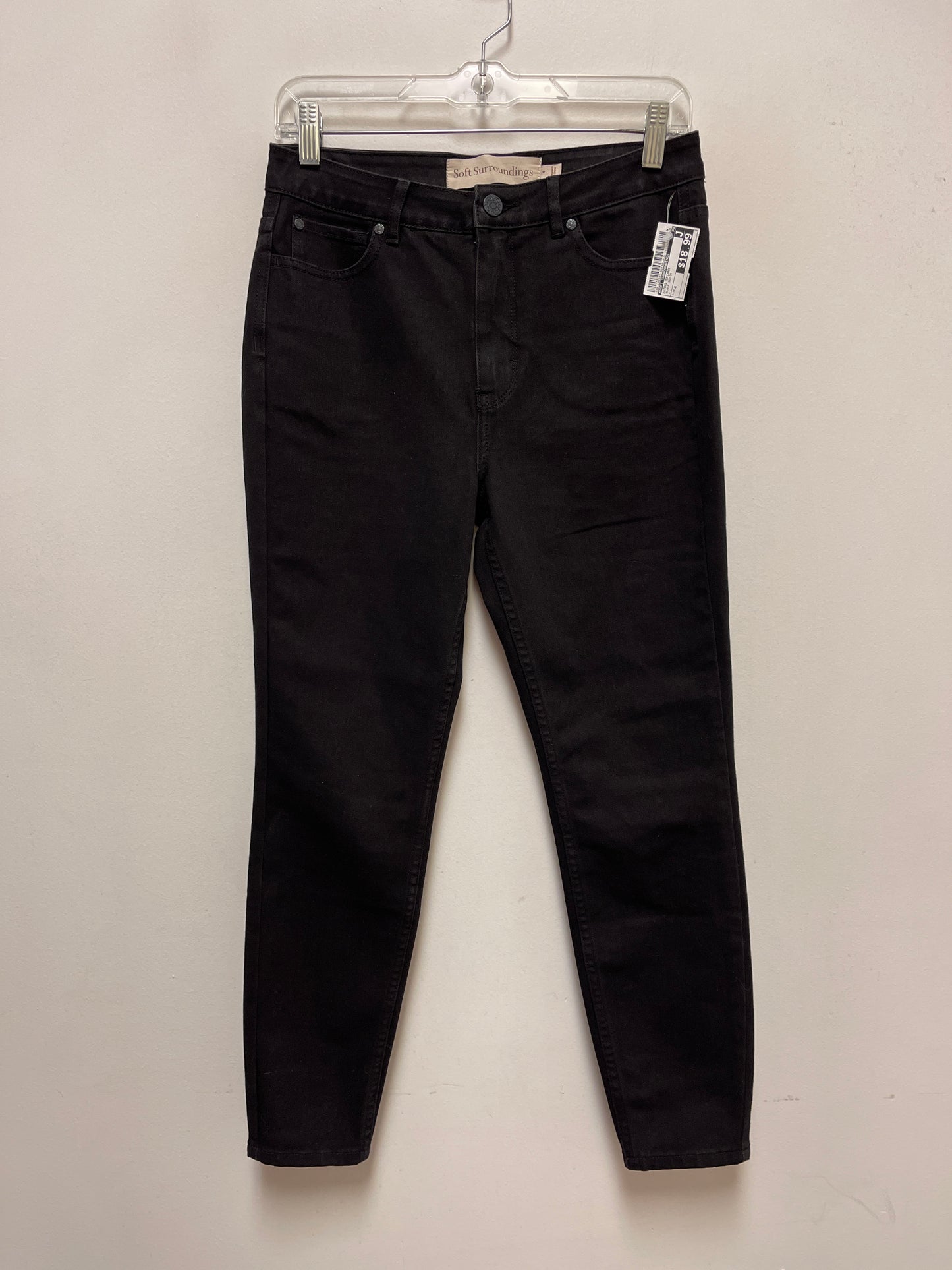 Jeans Skinny By Soft Surroundings In Black Denim, Size: 4