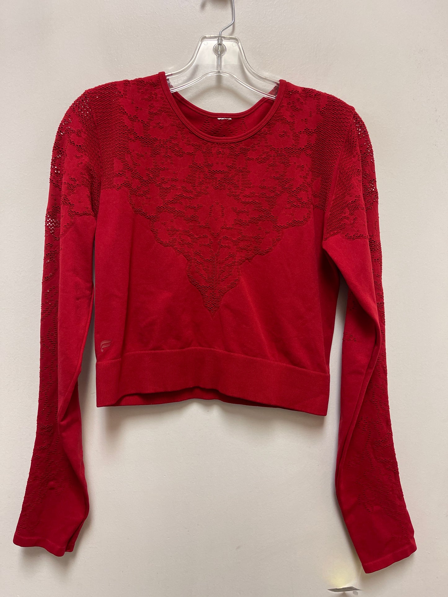 Athletic Top Long Sleeve Collar By Fabletics In Red, Size: L