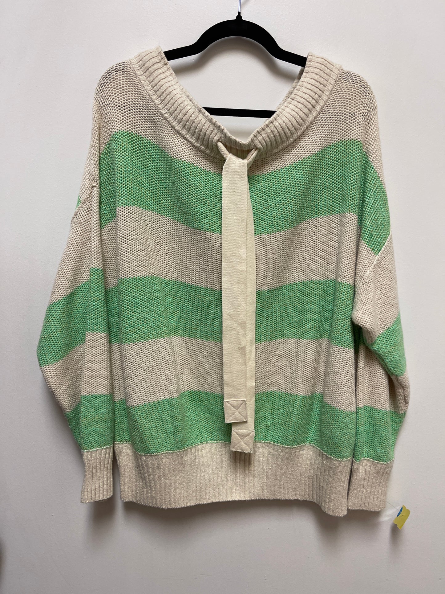 Sweater By Free People In Cream & Green, Size: M