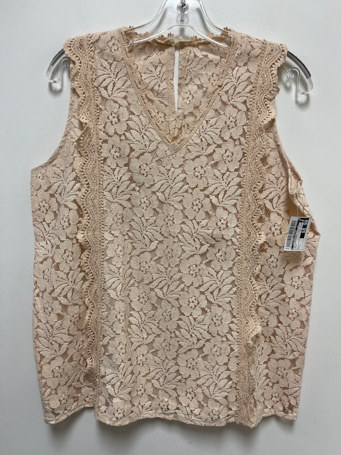 Top Sleeveless By Clothes Mentor In Cream, Size: L