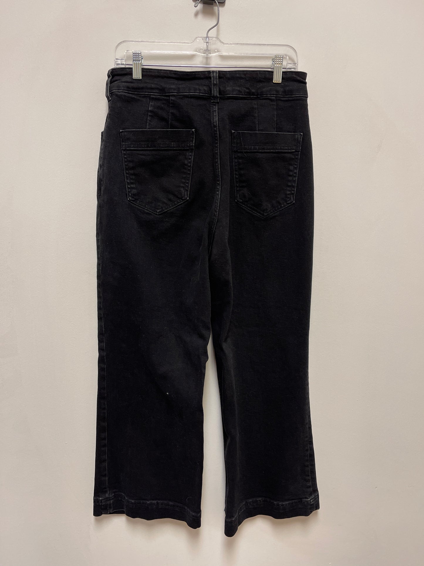 Jeans Wide Leg By Pilcro In Black Denim, Size: 8