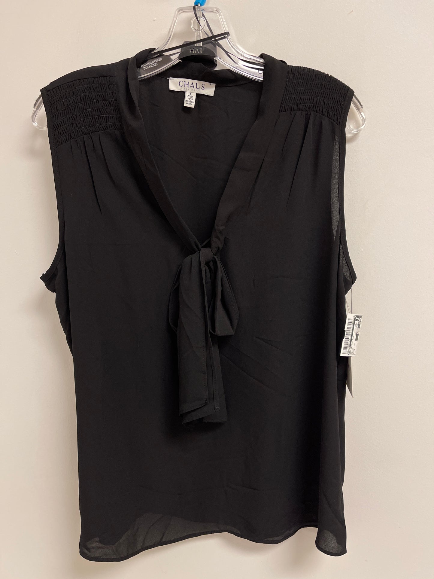 Top Sleeveless By Chaus In Black, Size: L