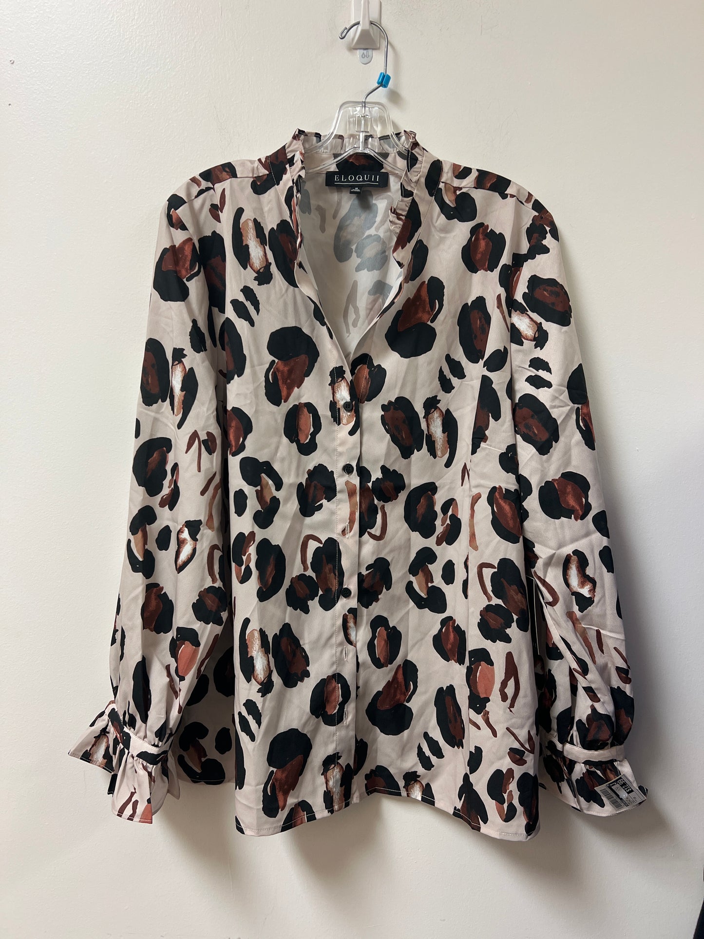 Top Long Sleeve By Eloquii In Animal Print, Size: 1x