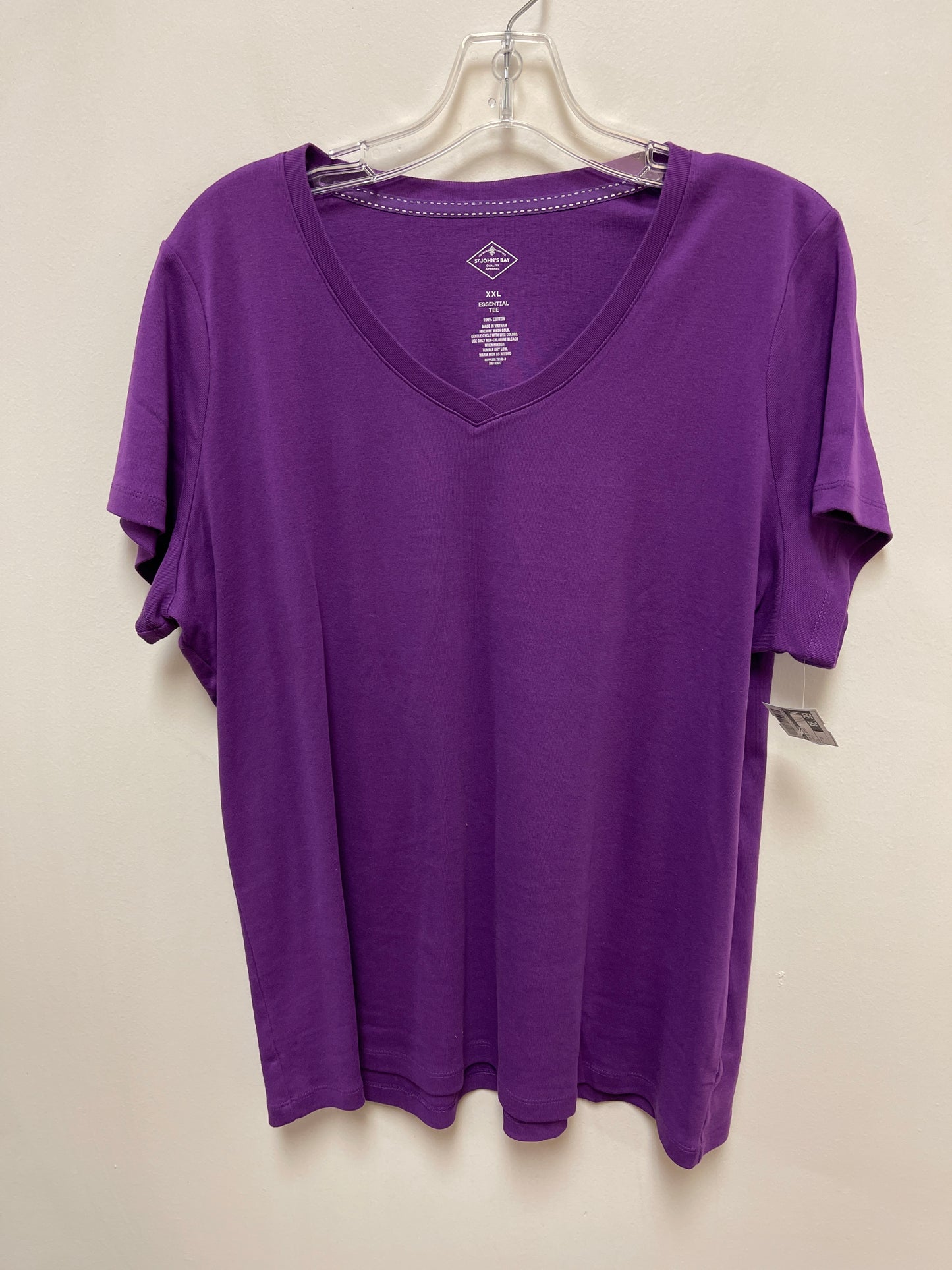 Top Short Sleeve Basic By St Johns Bay In Purple, Size: 2x