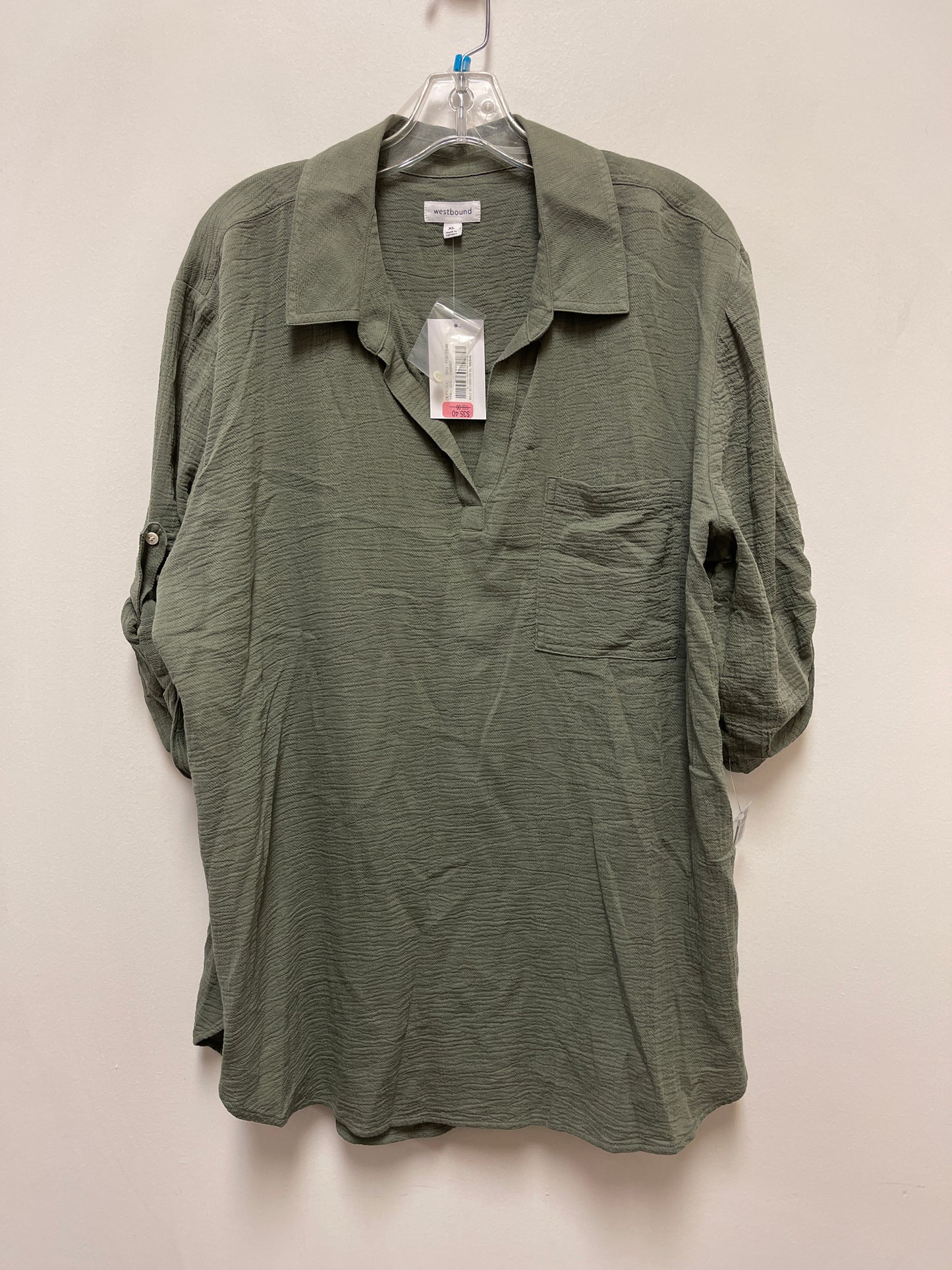 Top Short Sleeve By West Bound In Green, Size: Xl