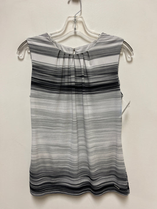 Top Sleeveless By Calvin Klein In Grey & White, Size: S