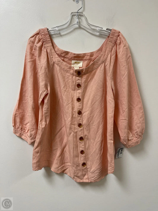 Top Long Sleeve By Maeve In Pink, Size: S