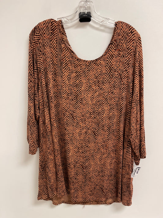 Top Long Sleeve By Evri In Brown, Size: 2x