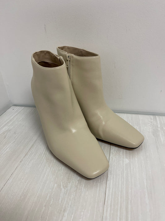 Boots Ankle Heels By Mix No 6 In Cream, Size: 9.5