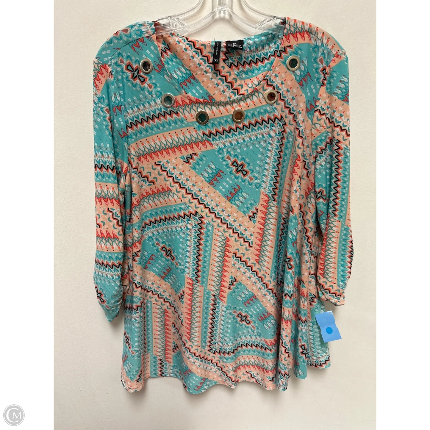 Top Long Sleeve By New Directions In Blue & Pink, Size: M