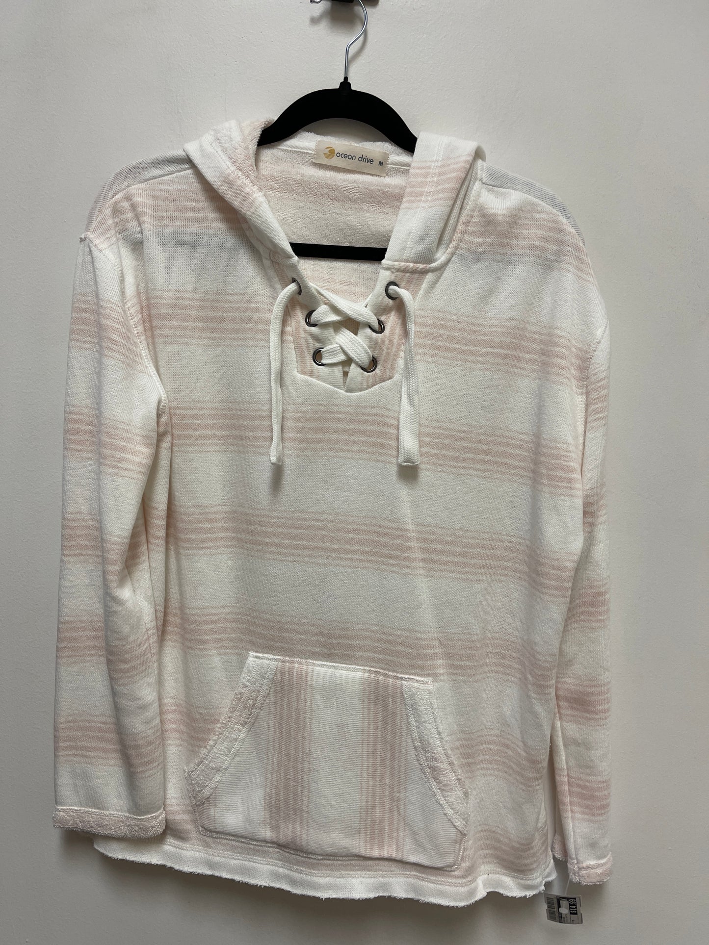 Sweater By Ocean Drive In Pink & White, Size: M