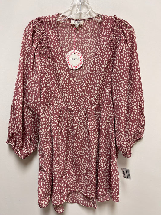 Tunic Long Sleeve By Umgee In Pink & White, Size: L