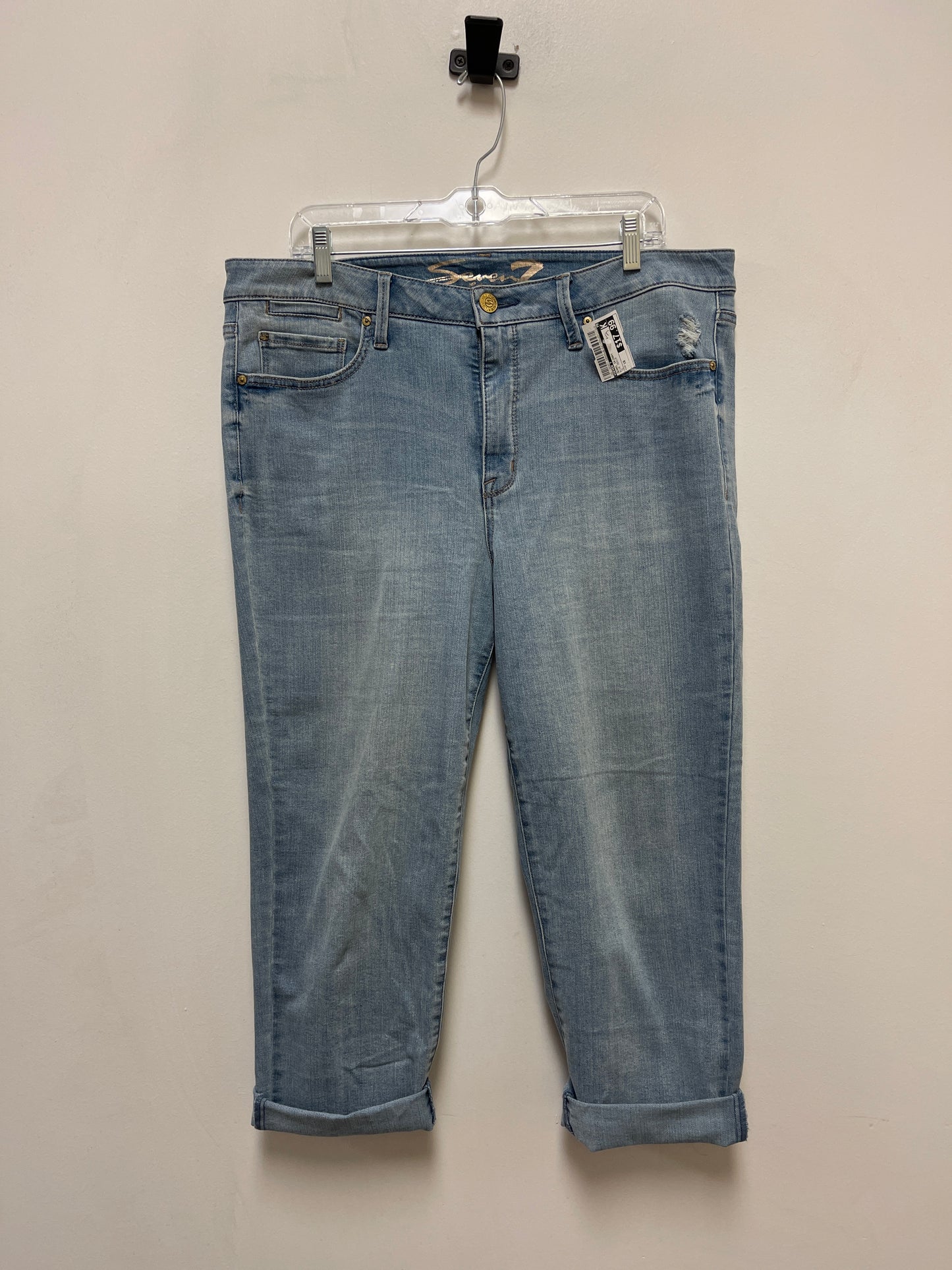 Jeans Skinny By Seven 7 In Blue Denim, Size: 16