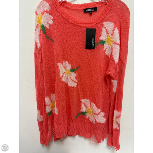 Top Long Sleeve By Clothes Mentor In Pink & White, Size: L