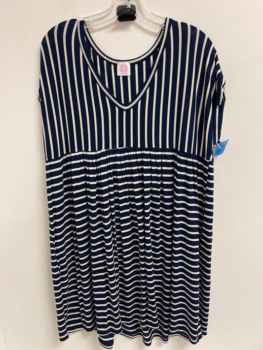 Dress Casual Short By Wanna B In Blue & White, Size: M