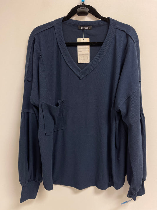 Top Long Sleeve By Clothes Mentor In Navy, Size: Xl