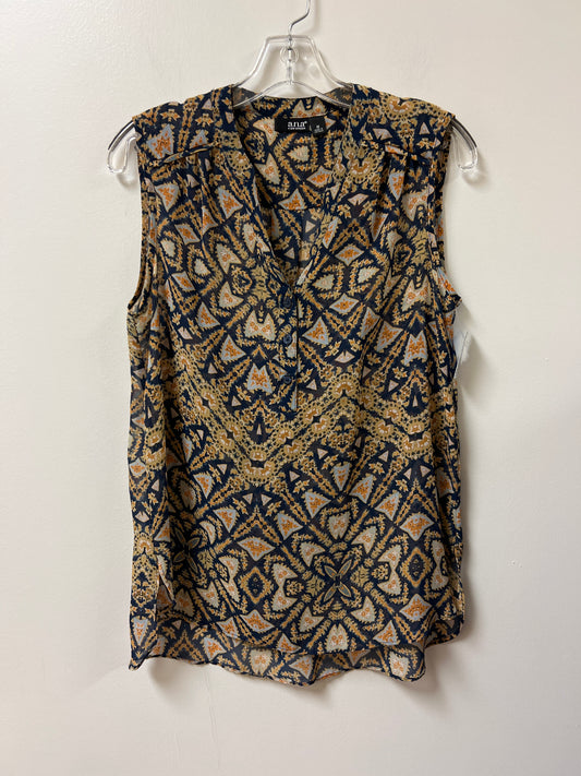 Top Sleeveless By Ana In Blue & Yellow, Size: M